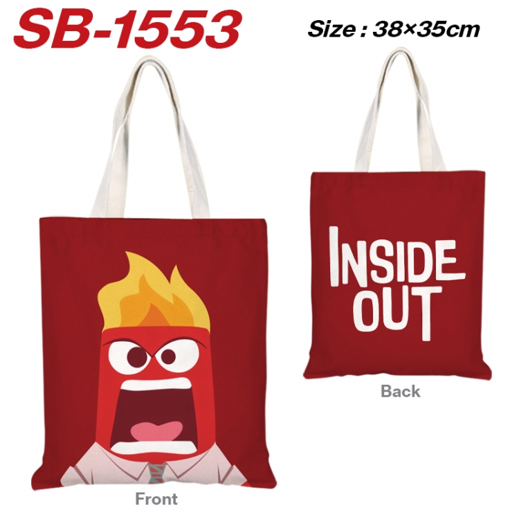 Inside Out Anime Canvas Handheld Shoulder Bag Handbag Shopping Bag 38X35CM