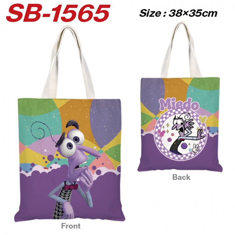 Inside Out Anime Canvas Handheld Shoulder Bag Handbag Shopping Bag 38X35CM