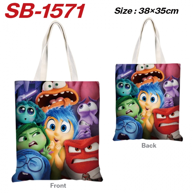 Inside Out Anime Canvas Handheld Shoulder Bag Handbag Shopping Bag 38X35CM