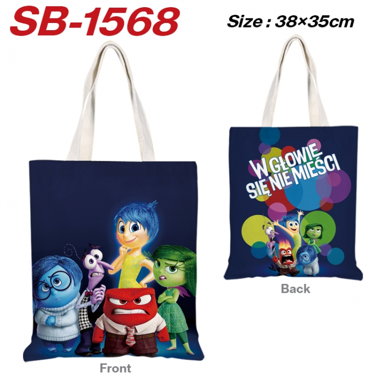 Inside Out Anime Canvas Handheld Shoulder Bag Handbag Shopping Bag 38X35CM