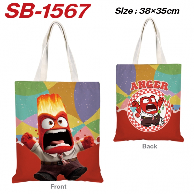 Inside Out Anime Canvas Handheld Shoulder Bag Handbag Shopping Bag 38X35CM