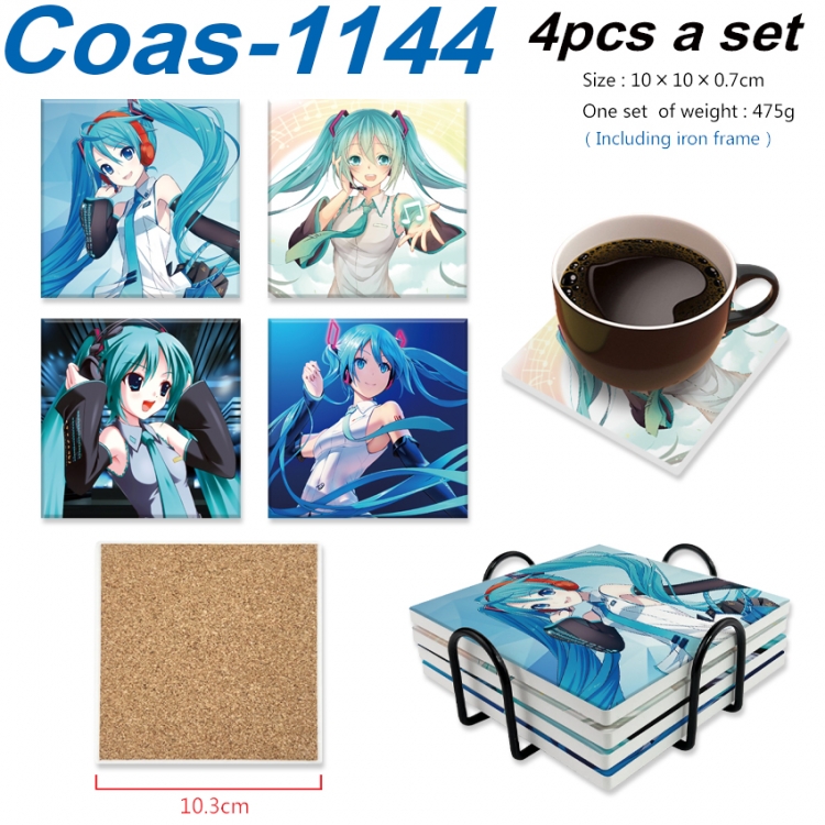 Hatsune Miku Anime peripheral UV printed square coaster a set of 4 Coas-1144