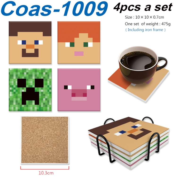 Minecraft Anime peripheral UV printed square coaster a set of 4 Coas-1009