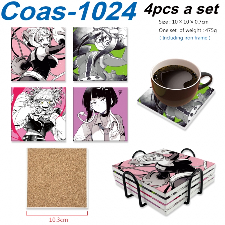 My Hero Academia Anime peripheral UV printed square coaster a set of 4 Coas-1024