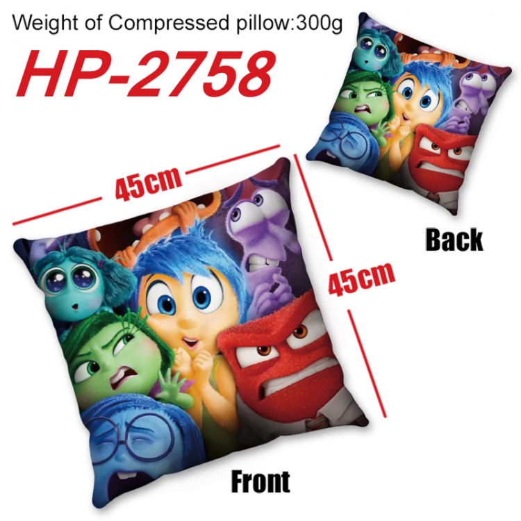 Inside Out   Anime digital printing double-sided printed pillow 45X45cm NO FILLING