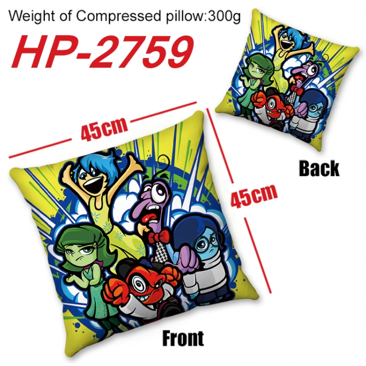 Inside Out   Anime digital printing double-sided printed pillow 45X45cm NO FILLING