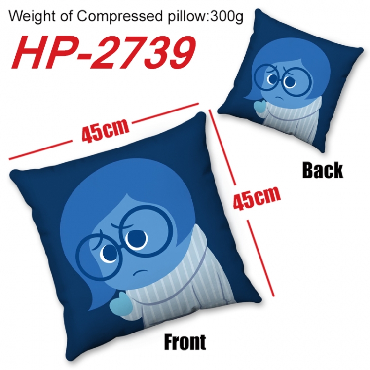 Inside Out   Anime digital printing double-sided printed pillow 45X45cm NO FILLING