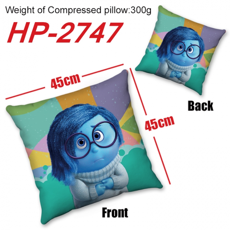 Inside Out   Anime digital printing double-sided printed pillow 45X45cm NO FILLING