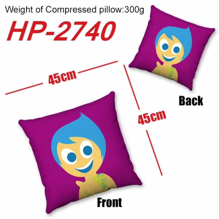 Inside Out   Anime digital printing double-sided printed pillow 45X45cm NO FILLING