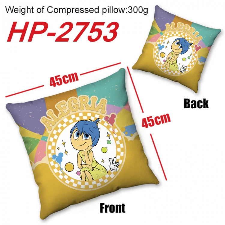 Inside Out   Anime digital printing double-sided printed pillow 45X45cm NO FILLING