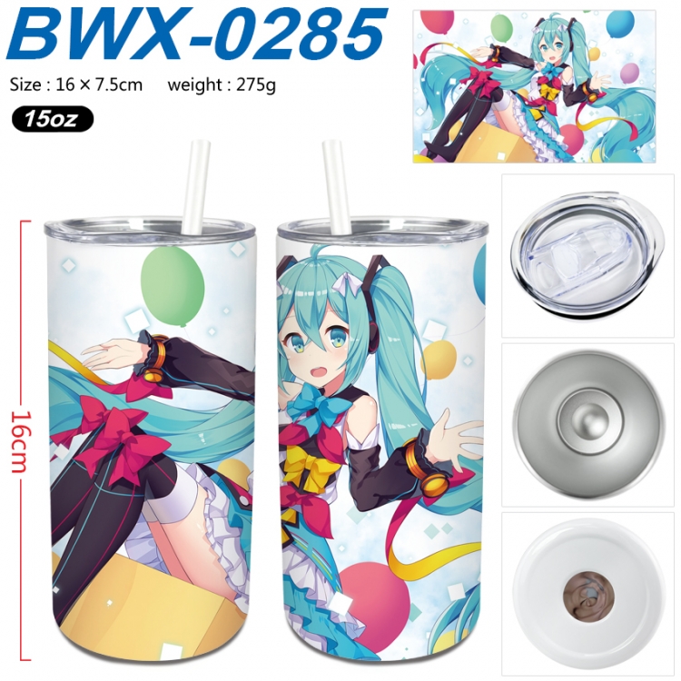 Hatsune Miku Small straight tube 304 stainless steel insulated cup 16X7.5CM BWX-0285