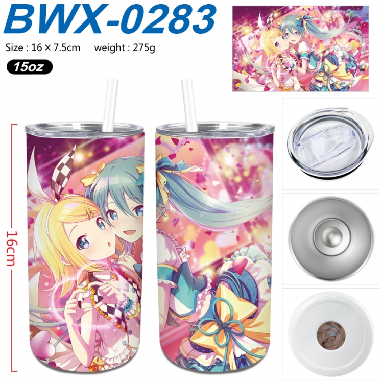 Hatsune Miku Small straight tube 304 stainless steel insulated cup 16X7.5CM BWX-0283