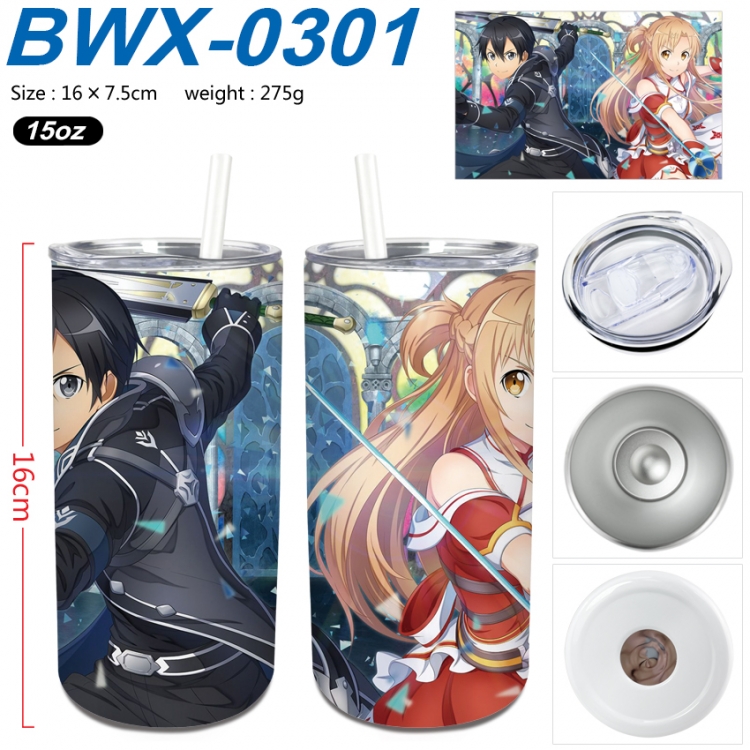 Sword Art Online Small straight tube 304 stainless steel insulated cup 16X7.5CM BWX-0301