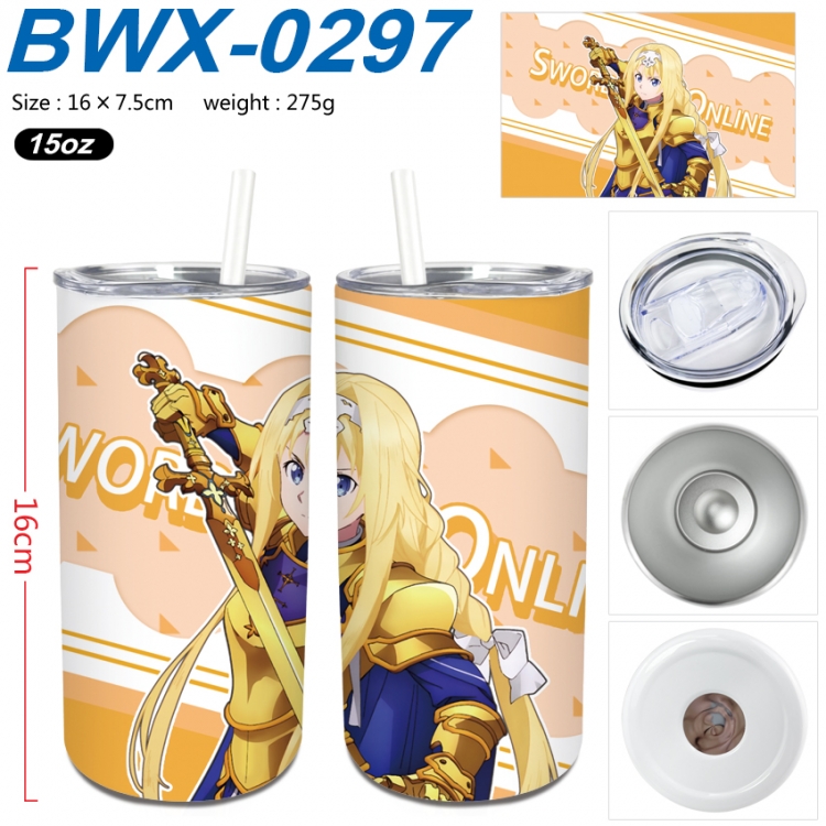 Sword Art Online Small straight tube 304 stainless steel insulated cup 16X7.5CM BWX-0297