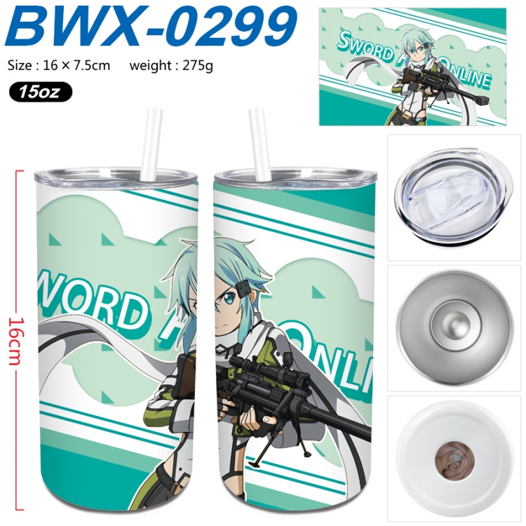 Sword Art Online Small straight tube 304 stainless steel insulated cup 16X7.5CM BWX-0299