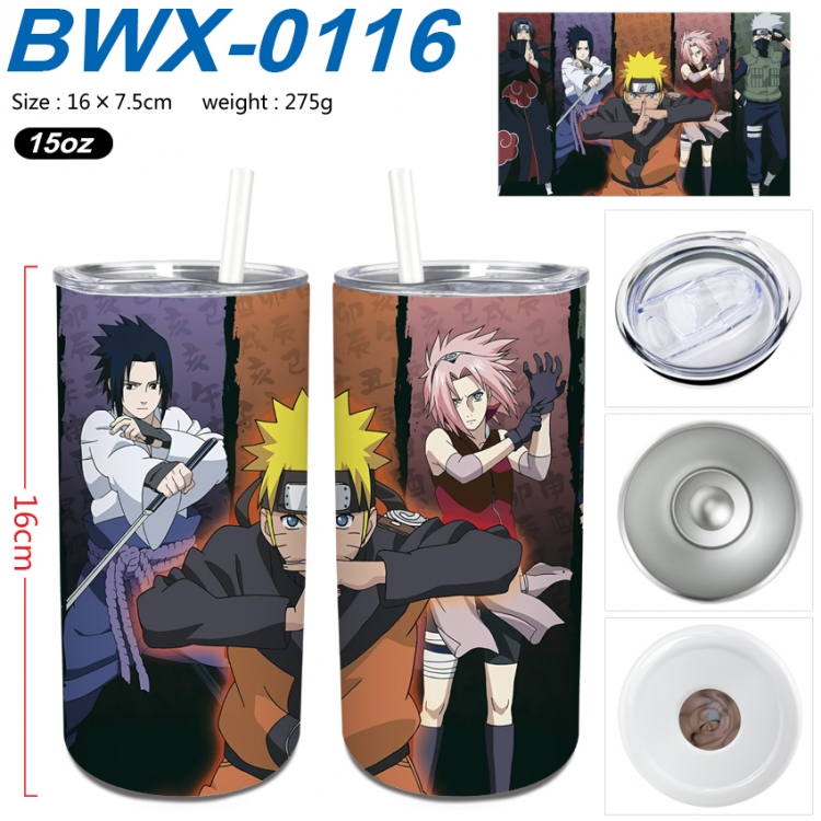 Naruto Small straight tube 304 stainless steel insulated cup 16X7.5CM