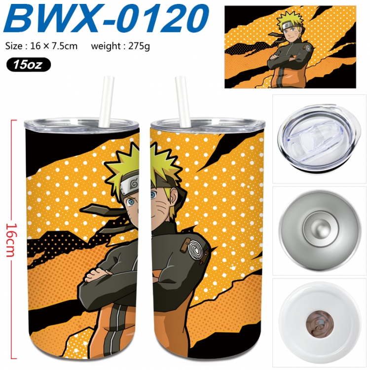 Naruto Small straight tube 304 stainless steel insulated cup 16X7.5CM