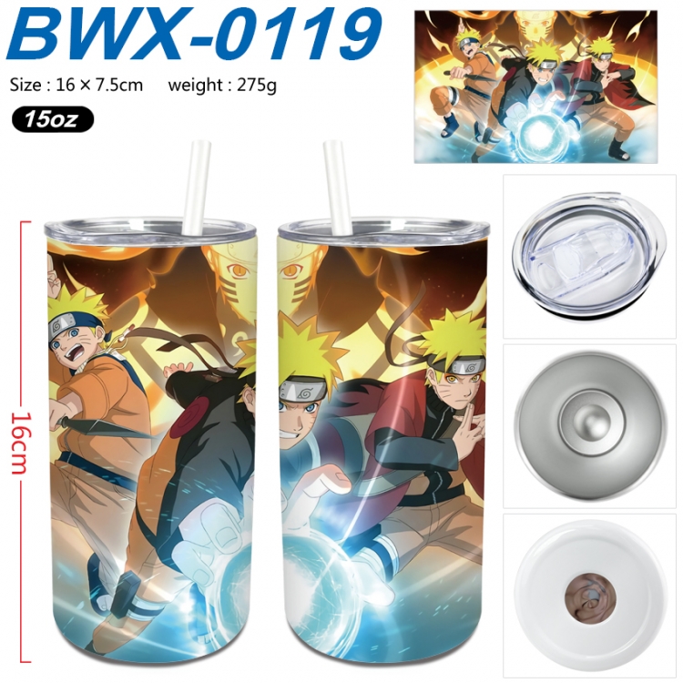 Naruto Small straight tube 304 stainless steel insulated cup 16X7.5CM