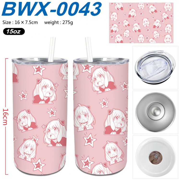 SPY×FAMILY Small straight tube 304 stainless steel insulated cup 16X7.5CM