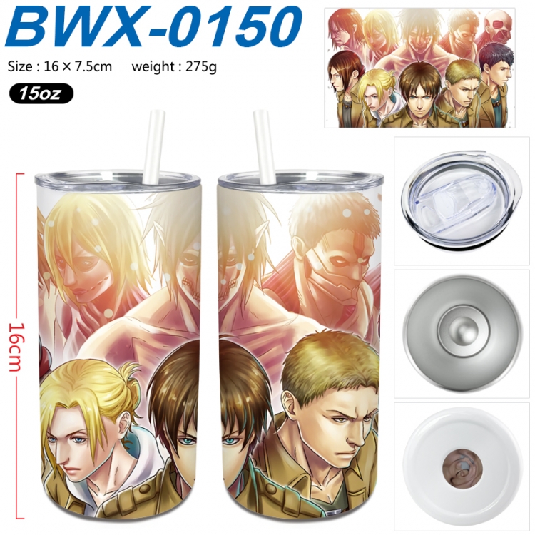 Shingeki no Kyojin Small straight tube 304 stainless steel insulated cup 16X7.5CM