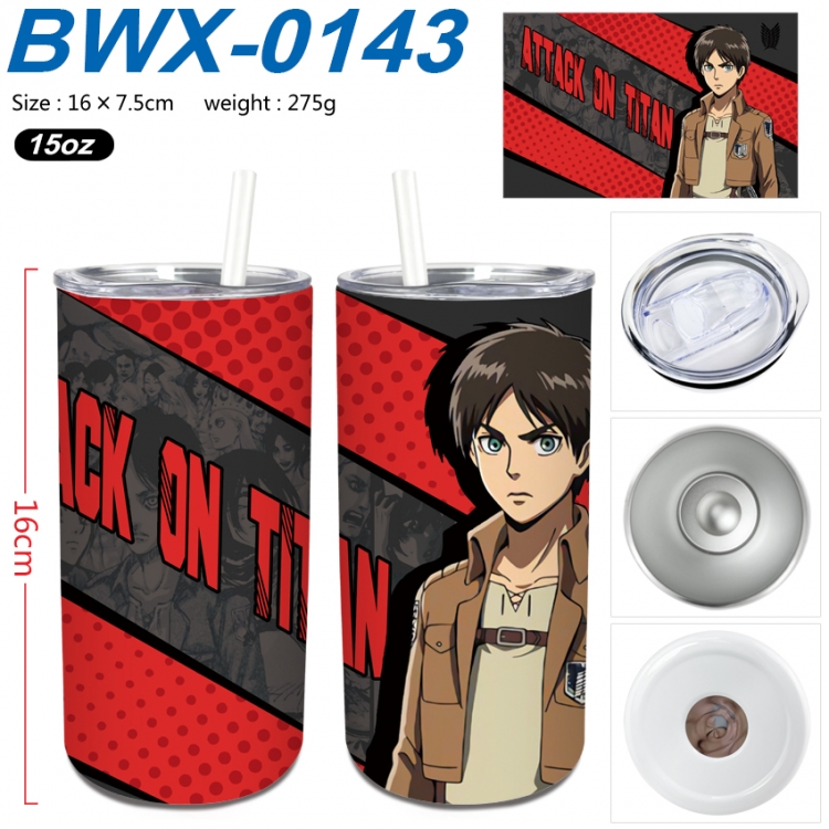 Shingeki no Kyojin Small straight tube 304 stainless steel insulated cup 16X7.5CM