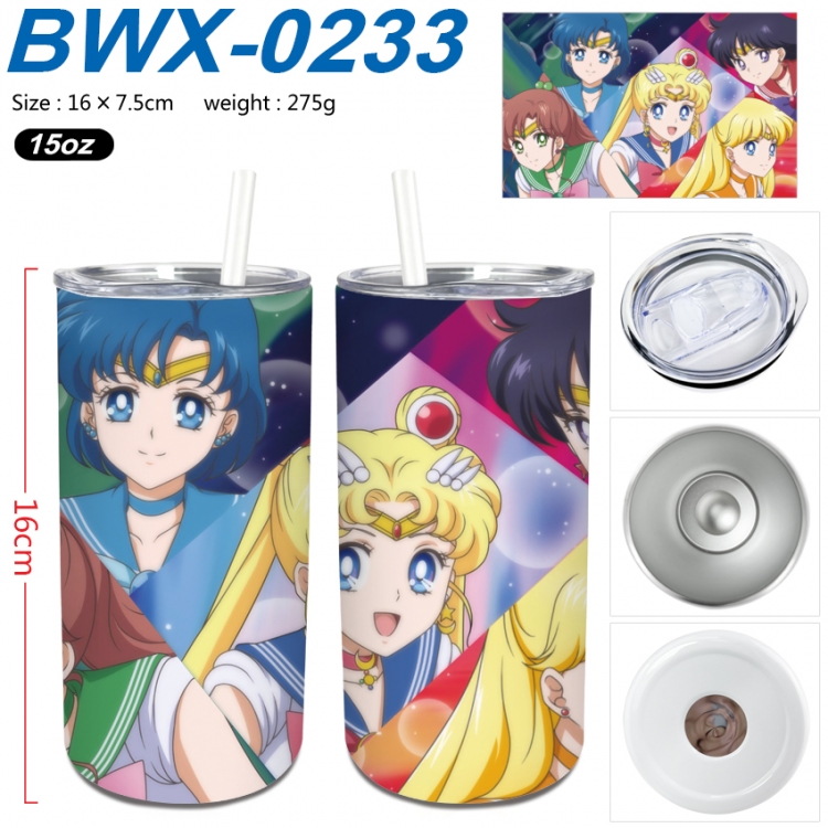 sailormoon Small straight tube 304 stainless steel insulated cup 16X7.5CM