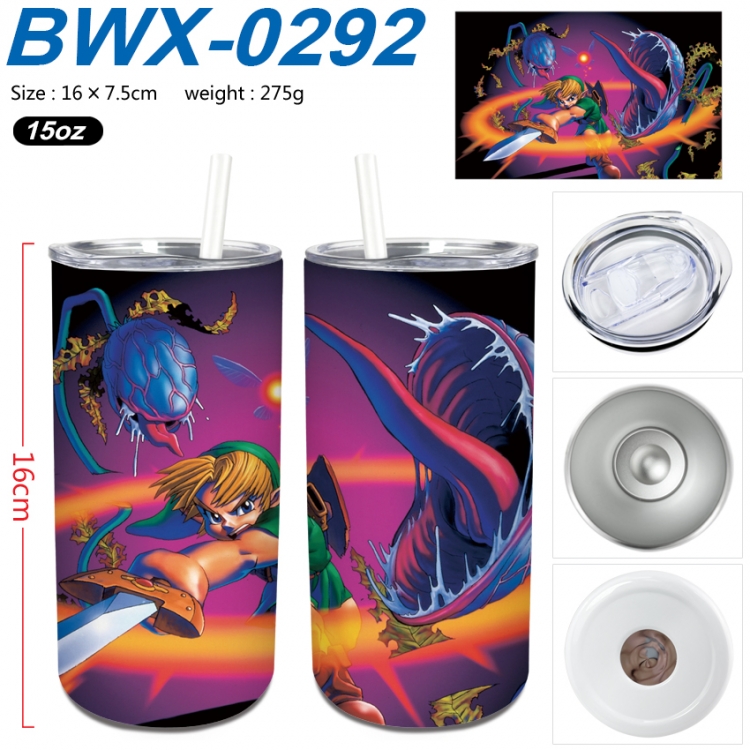 The Legend of Zelda Small straight tube 304 stainless steel insulated cup 16X7.5CM