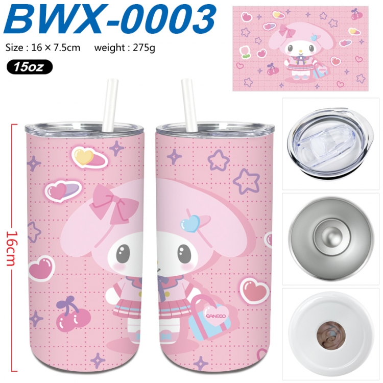 sanrio Small straight tube 304 stainless steel insulated cup 16X7.5CM