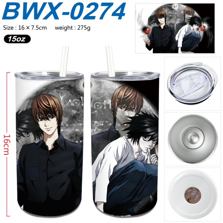 Death note Small straight tube 304 stainless steel insulated cup 16X7.5CM