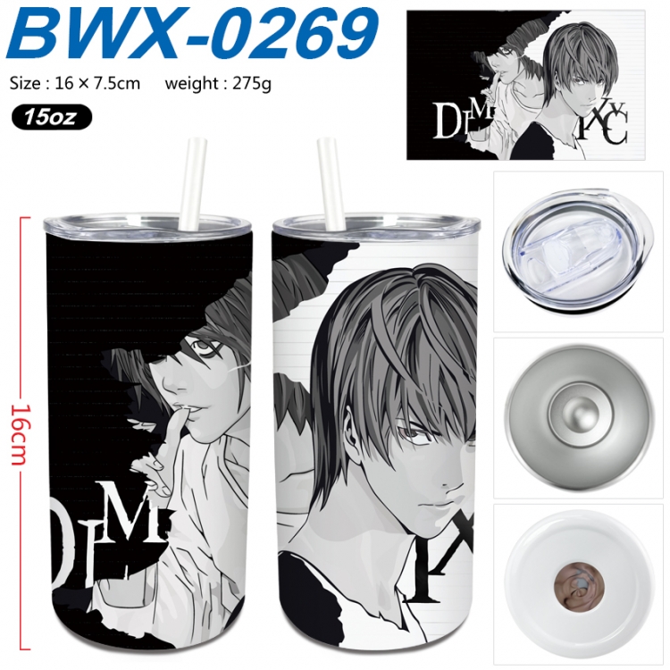 Death note Small straight tube 304 stainless steel insulated cup 16X7.5CM