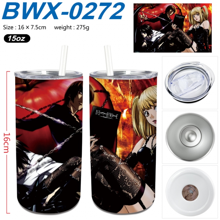 Death note Small straight tube 304 stainless steel insulated cup 16X7.5CM