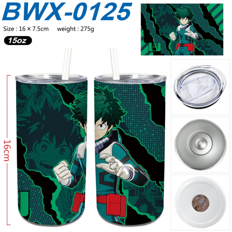 My Hero Academia Small straight tube 304 stainless steel insulated cup 16X7.5CM