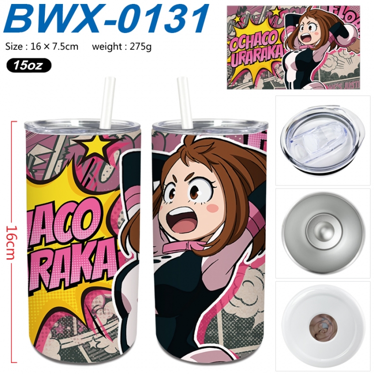 My Hero Academia Small straight tube 304 stainless steel insulated cup 16X7.5CM