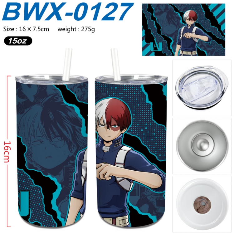 My Hero Academia Small straight tube 304 stainless steel insulated cup 16X7.5CM