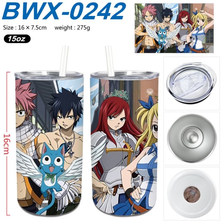 Fairy tail Small straight tube 304 stainless steel insulated cup 16X7.5CM