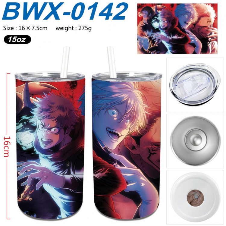 Jujutsu Kaisen Small straight tube 304 stainless steel insulated cup 16X7.5CM