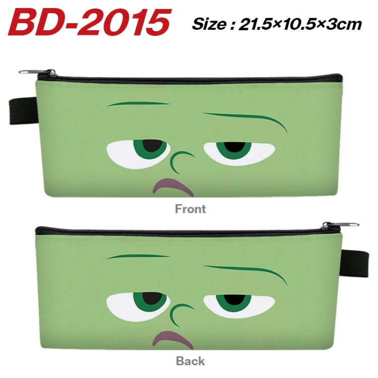 Inside Out Anime PU Leather Zipper Pencil Case Stationery Box 21.5X10.5X3CM 