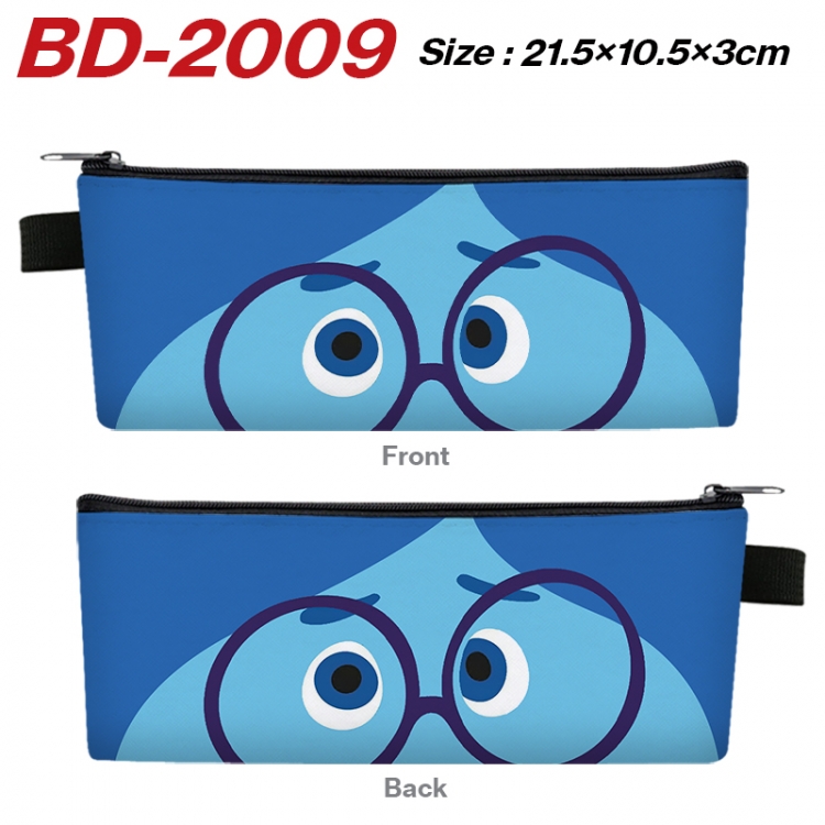 Inside Out Anime PU Leather Zipper Pencil Case Stationery Box 21.5X10.5X3CM 