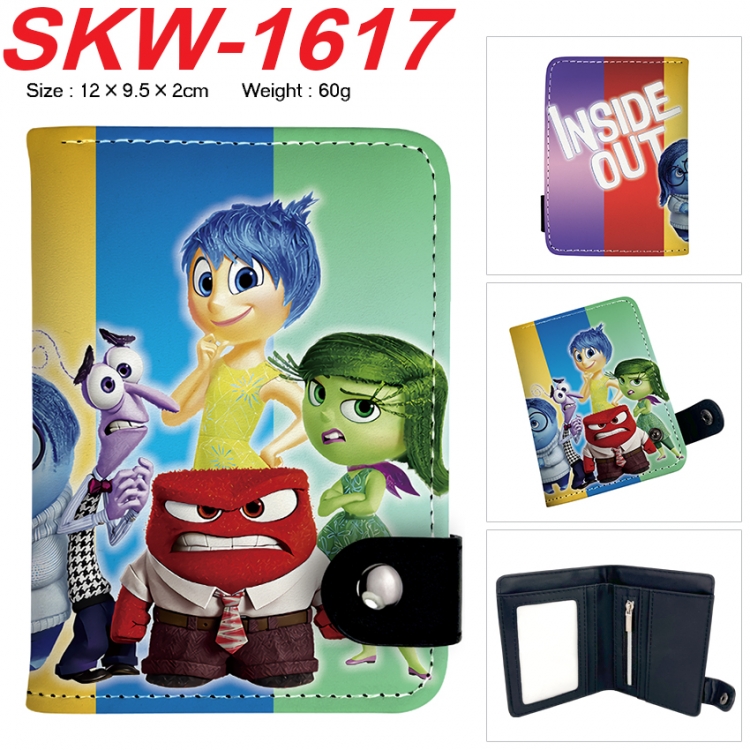 Inside Out Anime vertical button folding wallet 12X9.5X2CM 60g