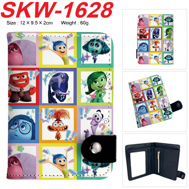 Inside Out Anime vertical button folding wallet 12X9.5X2CM 60g