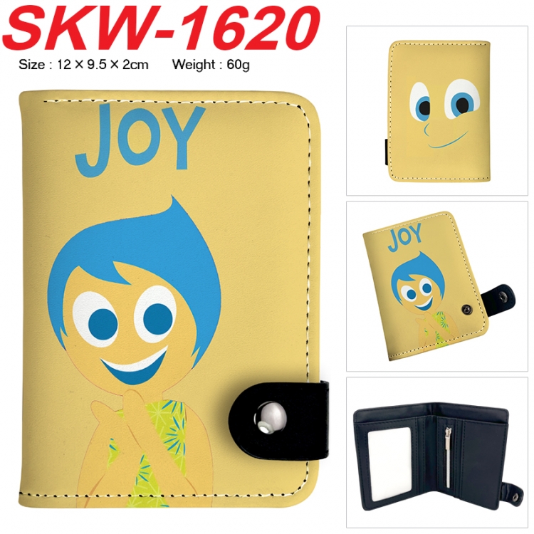 Inside Out Anime vertical button folding wallet 12X9.5X2CM 60g