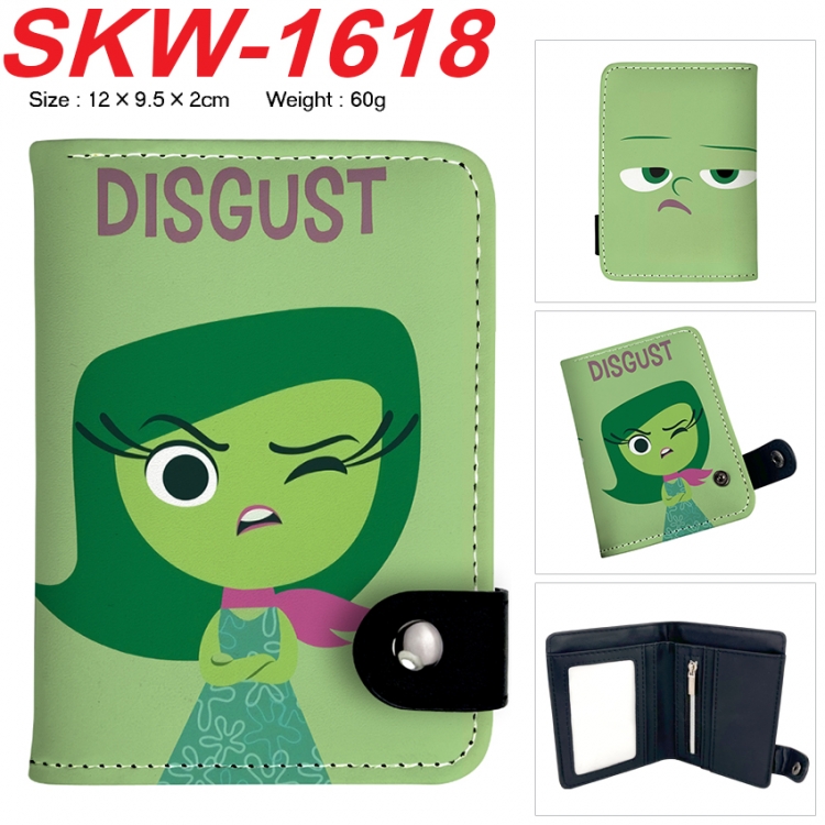 Inside Out Anime vertical button folding wallet 12X9.5X2CM 60g