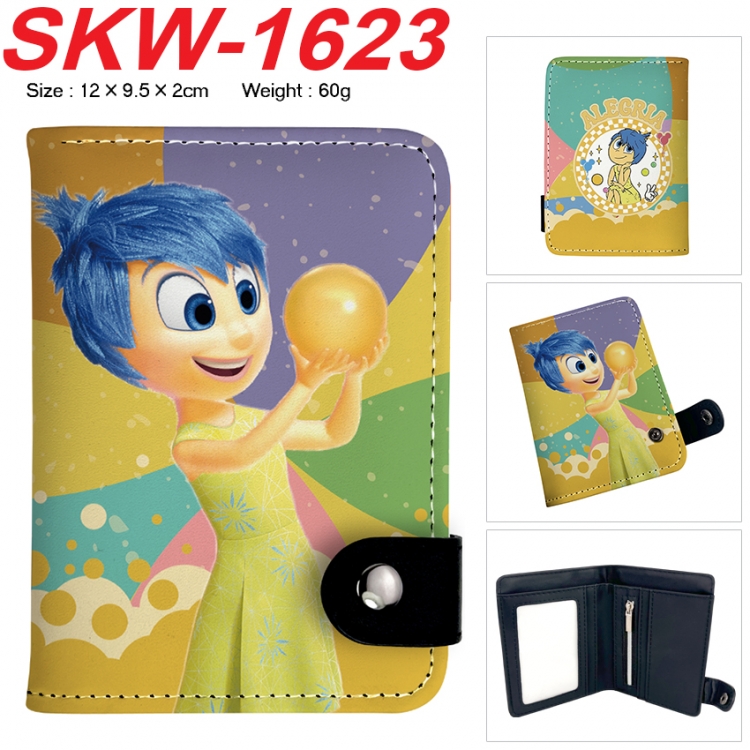 Inside Out Anime vertical button folding wallet 12X9.5X2CM 60g