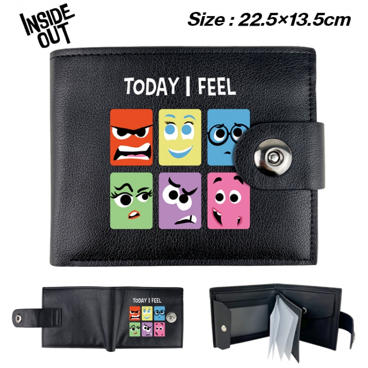 Inside Out Animation snap fastener black pickup bag wallet 22.5X13.5CM