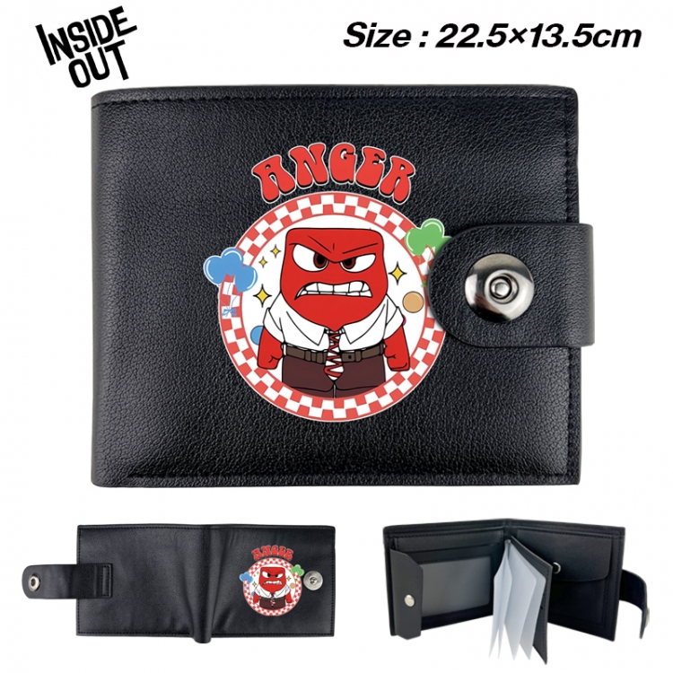 Inside Out Animation snap fastener black pickup bag wallet 22.5X13.5CM