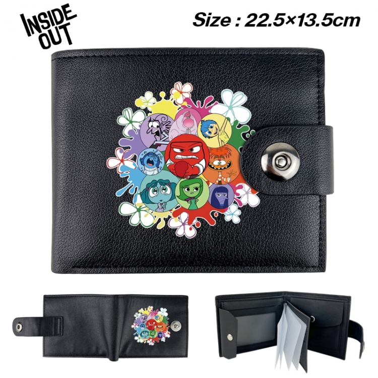 Inside Out Animation snap fastener black pickup bag wallet 22.5X13.5CM