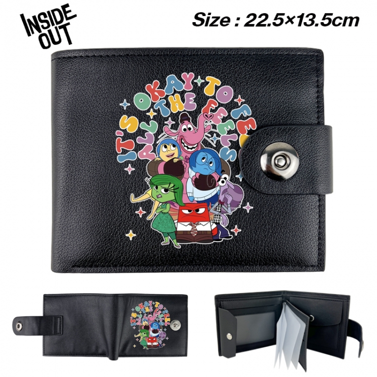 Inside Out Animation snap fastener black pickup bag wallet 22.5X13.5CM