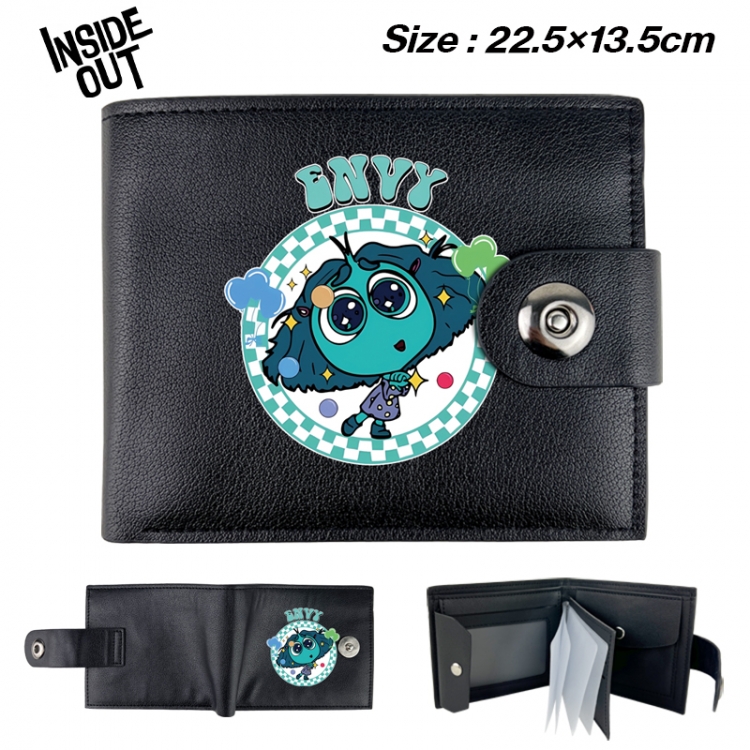 Inside Out Animation snap fastener black pickup bag wallet 22.5X13.5CM