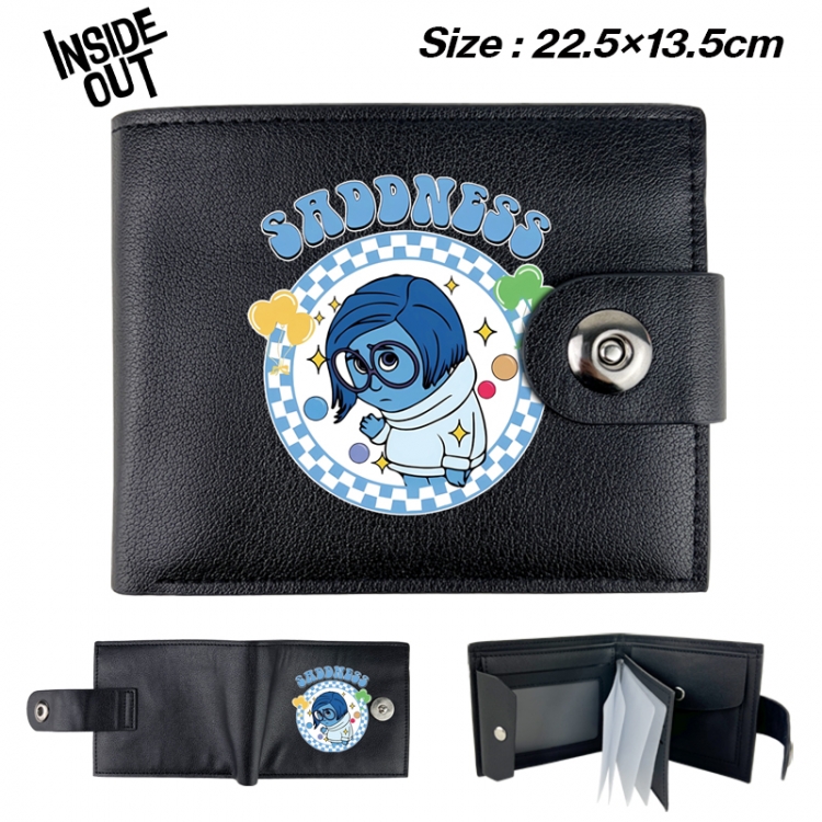 Inside Out Animation snap fastener black pickup bag wallet 22.5X13.5CM