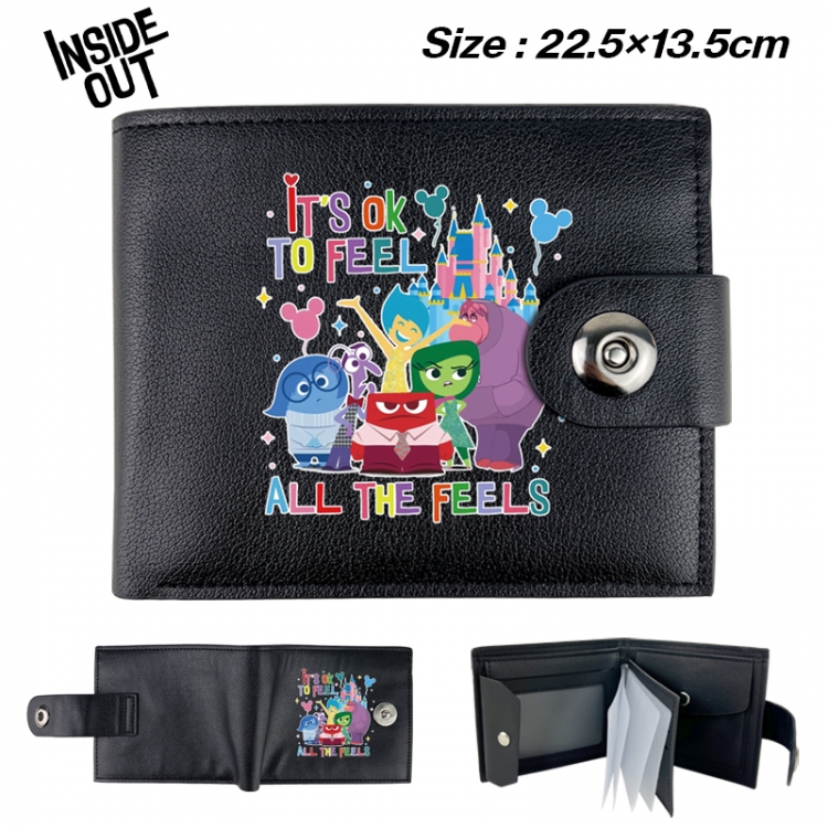 Inside Out Animation snap fastener black pickup bag wallet 22.5X13.5CM